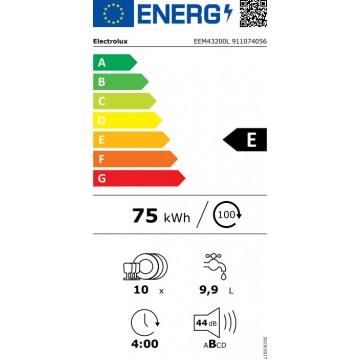 Electrolux EEM43200L Πλήρως Εντοιχιζόμενο Πλυντήριο Πιάτων για 10 Σερβίτσια Π44.6xY81.8εκ.